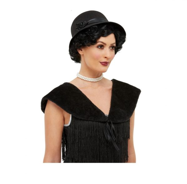 Set palarie si capa anii 20 neagra