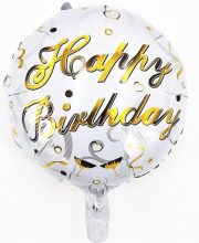 Balon folie HB alb cu auriu