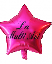 Balon " La multi ani " stea ciclam