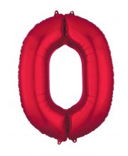 Balon cifra 0 rosu (95 cm)