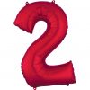 Balon cifra 2 rosu (95 cm)