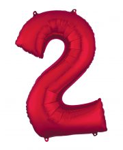 Balon cifra 2 rosu (95 cm)