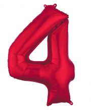Balon cifra 4 rosu (95 cm)