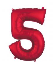 Balon cifra 5 rosu (95 cm)