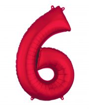 Balon cifra 6 rosu (95 cm)