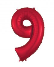 Balon cifra 9 rosu (95 cm)