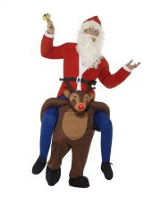 Costum Mos Craciun haios carat in spate de Rudolf (pentru barbati)