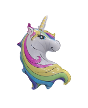 Balon folie forma cap unicorn colorat