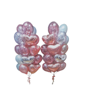 Set 24 baloane rose gold / argintii folie si latex