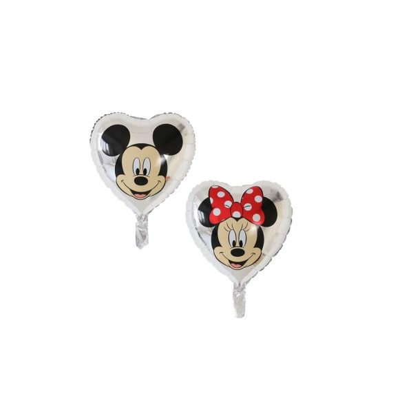 Balon folie rotund Mickey / Minnie argintiu