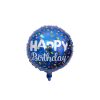 Balon albastru model confetti "Happy Birthday"