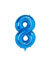 Balon cifra 8 albastru azur (95 cm)