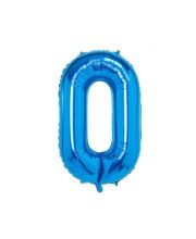 Balon cifra 0 albastru azur (95 cm)