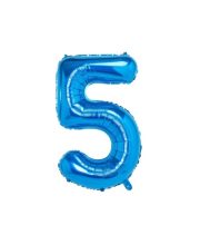 Balon cifra 5 albastru azur (95 cm)