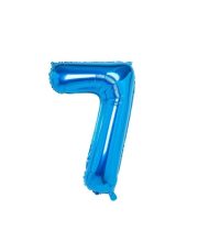 Balon cifra 7 albastru azur (95 cm)