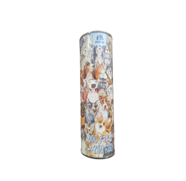 Puzzle la tub din lemn Dog Party