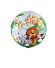 Balon rotund Jungle Happy Birthday