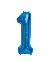 Balon cifra 1 albastru azur (95 cm)