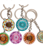 Breloc metalic cu doua fete Mandala