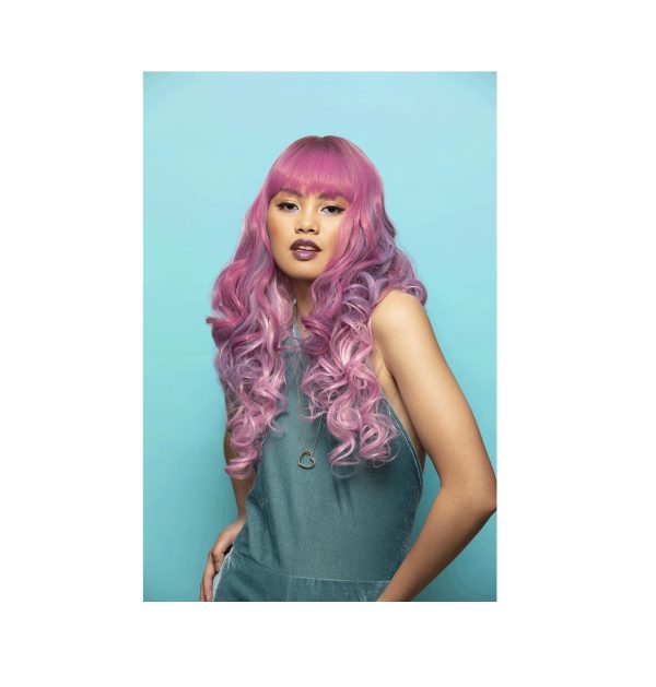 Peruca lunga rose-mov