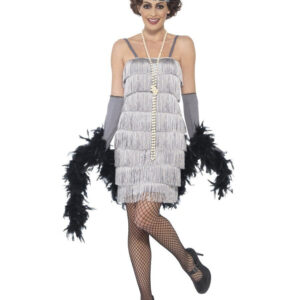 Costum rochie Flapper anii 20 gri