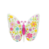 Balon folie fluture alb cu floricele