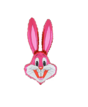 Balon folie cap iepure roz