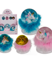 Minge cu sclipici, cap de unicorn cu pene