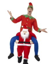 Costum adulti mos Craciun cu spiridus calare