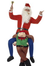Costum mos Craciun calare pe elf